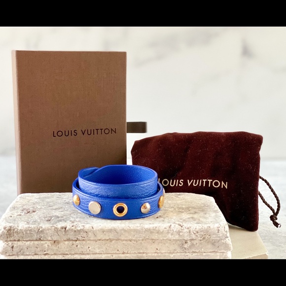 Auth Louis Vuitton Spike It Adjust Bleu Bracelet - Picture 3 of 6